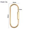 1Pcs Stainless Steel Gold U Shape Screw Locking Carabiner Clasp Connector DIY Necklace Bracelet Keychain Jewelry Making Supplies