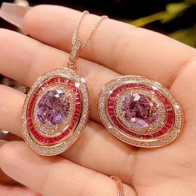 Jewelry Simulation Dry Rose Egg-Shaped Rose Gold Texture Set Bead Main Stone 10 * 12