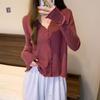 Knit Top Spring Fall Premium V Neck Air Conditioning Cover Versatile Sweater Thin Coat Long Sleeve Cardigan Women