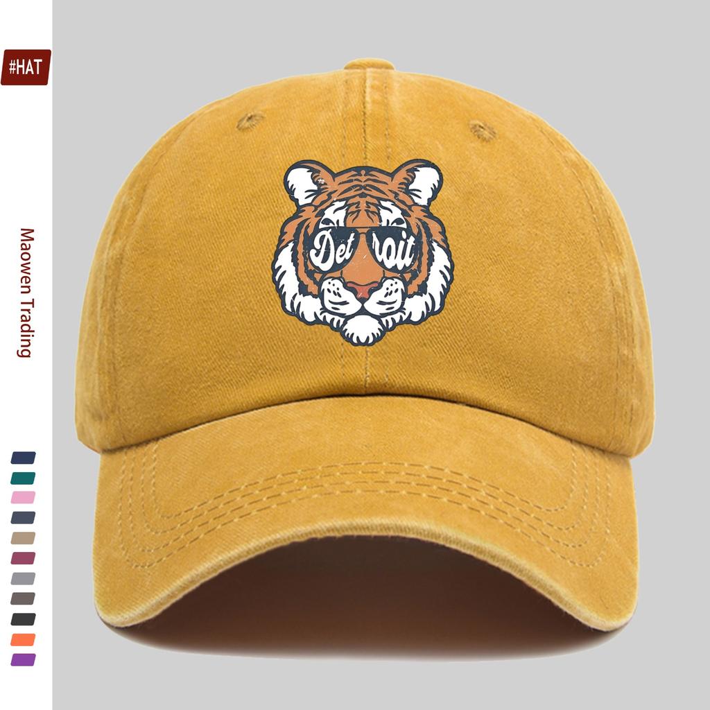 pc Tiger Retro Mascot Pattern Printed Baseball Cap Spring Summer Suitable Sun Hat Comfortable Lightweight Decorative Hat Adj