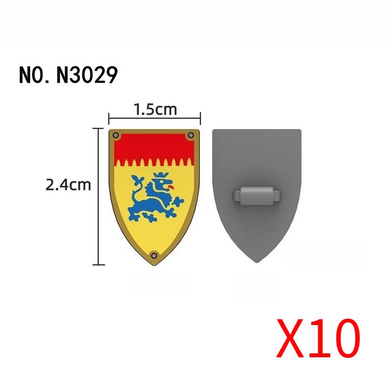 Medieval Military Castle Knight Accessories Building Block Roman Figure Soldier Crusader Viking Shield Armor Eagle Brick Toy S01