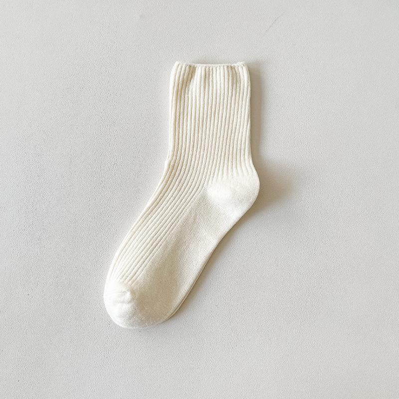 

Женские носки Dongdaemun Wuyin, двухслойные носки из хлопка, кофейная серия, впитывающие пот, универсальные носки средней длины average size молочный белый