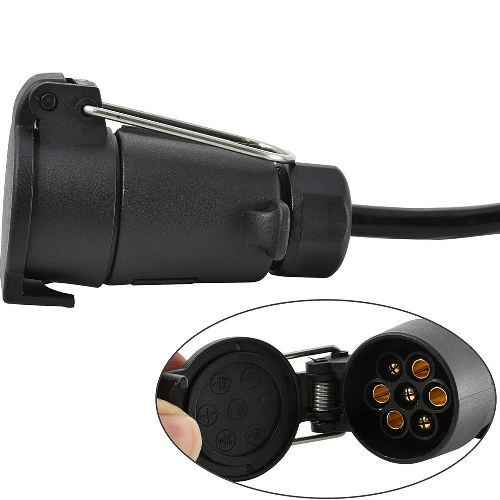 1Pc Trailer Light Converter American 4-Way Flat Plug to 7‑Pin European Round Plug Connector Stop/Brake Signal Separating