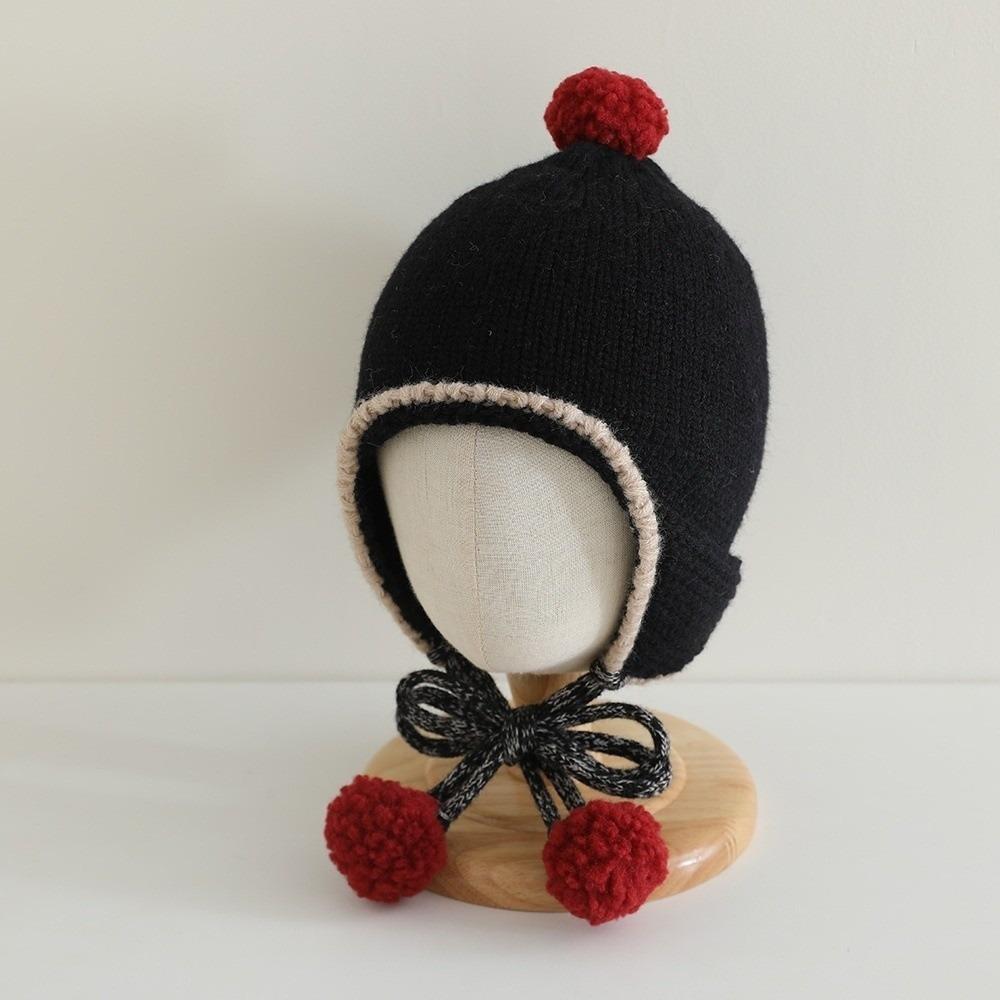 Winter Baby Beanie Cap Tassel Ear Protection Hat Sweet Baby Knitted Cap  Kids