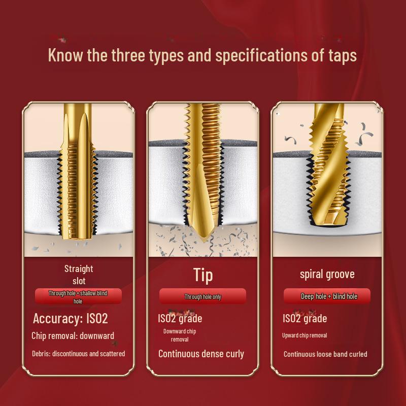 Tiangong 6542 Titanium-Plated Spiral Tap for Stainless Steel