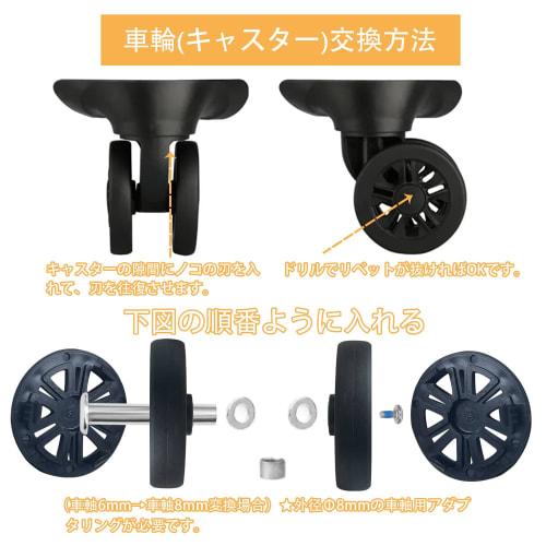 Joyhcow Suitcase Double Caster Replacement Kit, 8-Piece Set, 53.5mm Wheels, 11.5mm Wheel Width, Carry-On Case Double Caster Replacement, DIY Repair Ki