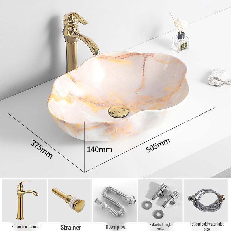 Tengxiang Ivory White Ceramic Marble Countertop Single Hole Top-Mount Sink