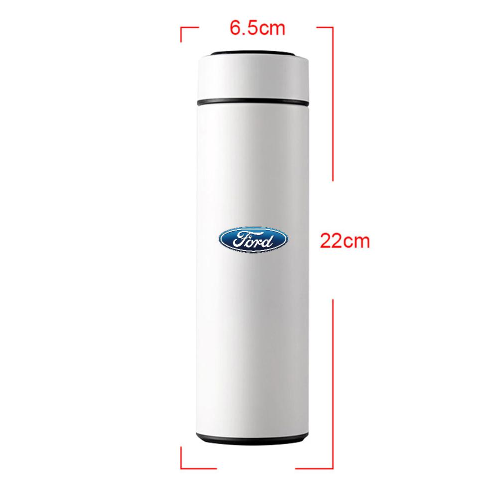 500ml Intelligent Temperature Display Vacuum Flasks Coffee Cup Center Cover For Ford Ranger Focus Mustang Mondeo Fusion Fiesta