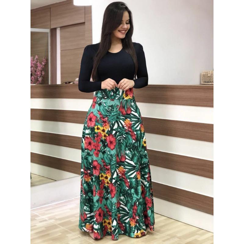 JPNTKY Fashion Summer Spring O-Neck Casual Dresses