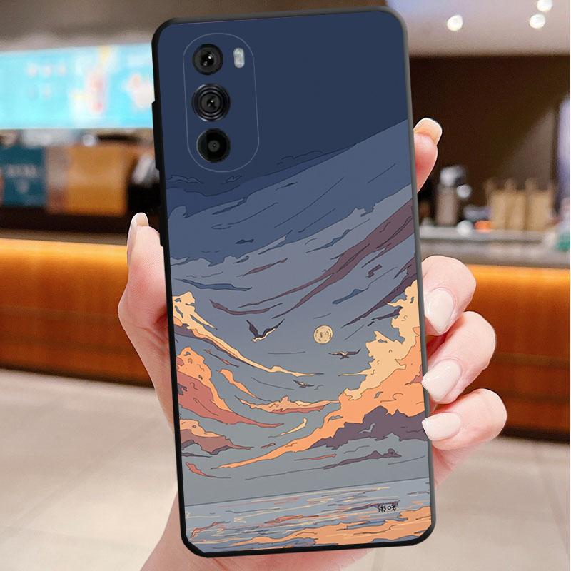 Phone Case For Motorola Edge 50 40 Pro 60 50 40 30 Ultra Neo Fusion Moto G85 G72 G53 G54 G84 G13 G32 Scenery Sky Moon Landscape