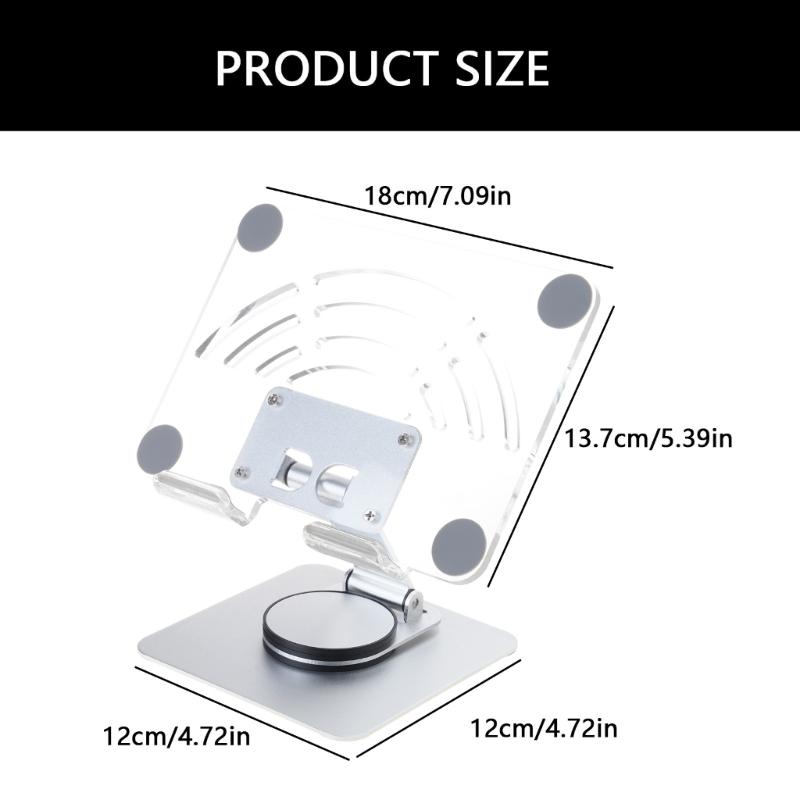 Foldable Tablet Stand With 360 degree Rotation Height Adjustment Aluminum Holder For 12.9Inch Devices