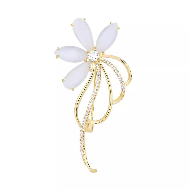 Blumenbrosche Damen Modische und elegante Brosche, Leichter Luxus, Nische und High-End-Designgefühl Brosche Anzug