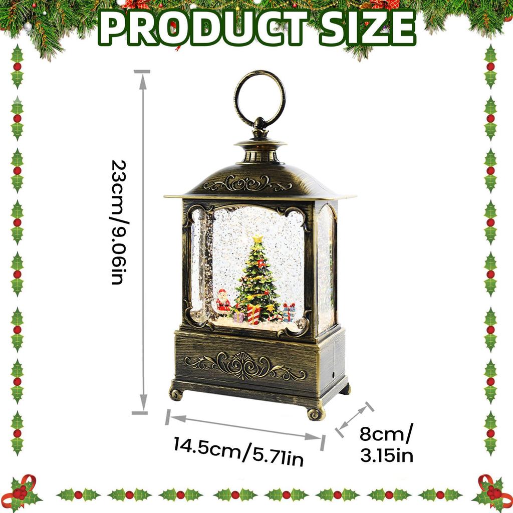 Christmas Snow Globe Lantern Santa Claus Snowman Lighted Snow Globe Christmas Decorations For Home Decor Indoor Desk Table Shelf