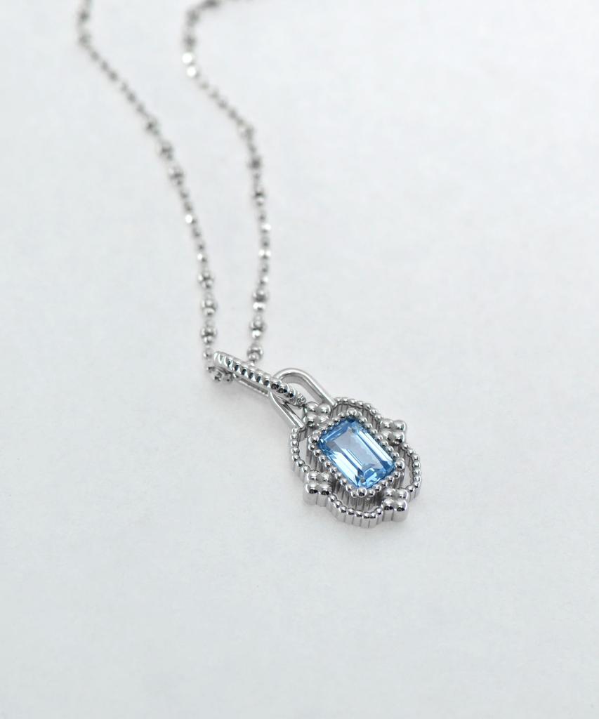 Vivus Rapillus Royal Aqua White Gold Silver Necklace