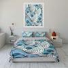 Blue and White Wave Pattern Bedding Set Bedding Set (1 Duvet Cover, 2 Pillowcases, Duvet Not Included)