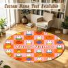Round Rug Custom NameMiffy Pattern Non Slip Carpet Home Floor Decor