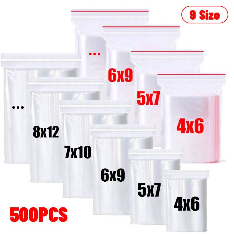 Thicken Zipper Sealed Bags Clear Plastic Storage Bag for Small Jewelry Food Packing Reclosable Transparent Ziplock Sealing Bag