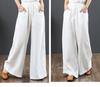 Sixteen Colors Multi-color High Waist Wide-Leg Linen Cotton Korean Style Women's Pants, Spring/Summer, Plus Size, Floor-Length, Straight Leg.