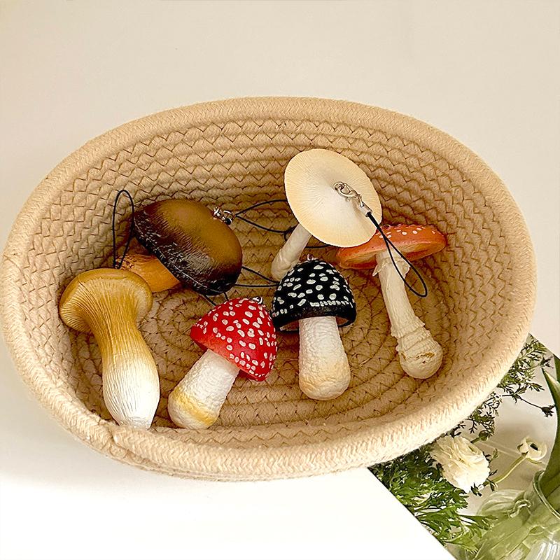 Keychains Funny Hanging Ropes Ornament Bag Outing Pendant Simulation Mushrooms Keyrings Creative Cute 1pc