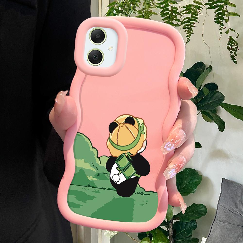 Lovely Cartoon Panda Soft Phone Cover for Samsung Galaxy A52 A73 A12 A11 S24 Ultra 5G S23 S22 S21 S20 FE Wave Edge Shockproof Protective Rubber Case