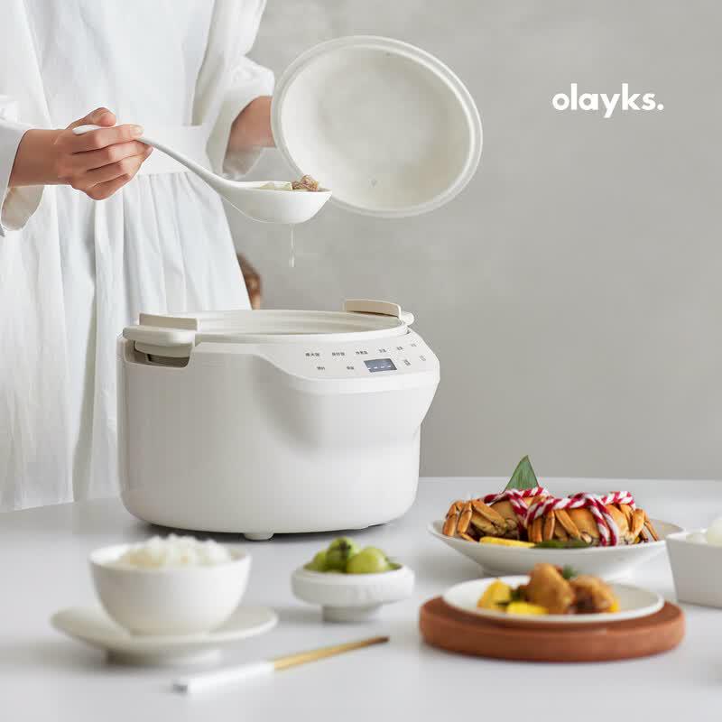 olayks Intelligenter Keramik-Reiskocher mit Mikrodruck 3L CN-Stecker (Adapter enthalten)