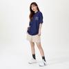 MLB Nautical Cashew Flower Solid Logo Printed Round Neck Short Sleeve T-Shirt Unisex T-Shirts Dark-Blue 3ATS53023-50NYD