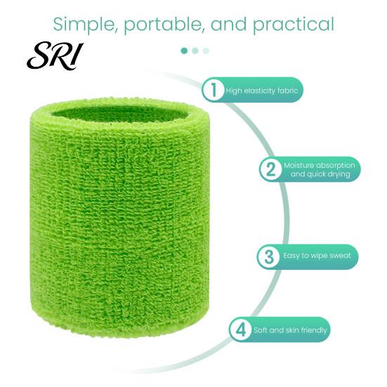 Running Wristband Terry Cloth Wrist Sweatband Breathable Absorbent Sports Band Men Women Athletic Football Volleyball Basketball Tennis