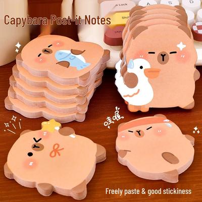 Capybara Shaped Sticky Notes - Cute, Reusable, Strong Adhesive, Perfect for Students