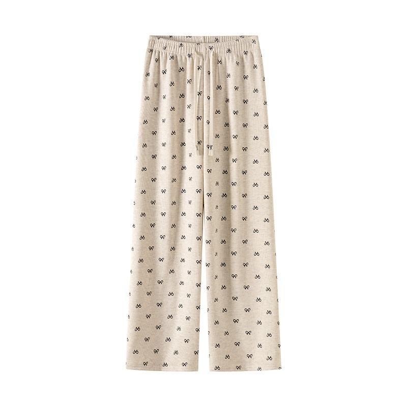 7 Bow Glutinous Rice Pants Autumn and Winter Velvet Thickened Wide-leg Pants Straight Trousers Yamamoto Pants Wide-leg Pants