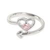 [Sweet Pink Dream] Pink Love Qixi Festival Girl'S Heart Zir*****Pen Ring Simple Fashion Geometric Ring Female