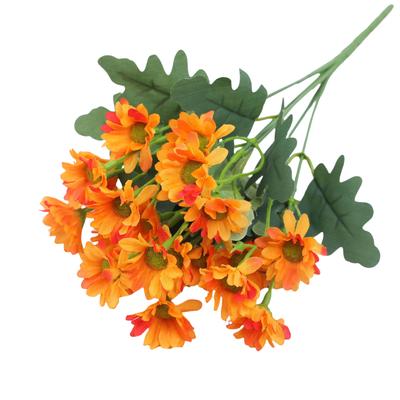 5 Buketter Livslika Utomhus Solnedgångskrysantemer Blommor Konstgjorda Tusenskönor Falska Kamomillblommor för Utomhus Hem Planteringskärl