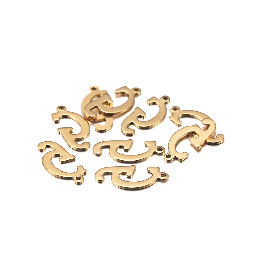 30Pcs Gold Color Stainless steel English Alphabet Letters Charms Pendants A-Z DIY Craft Bracelet Jewelry Making Accessories