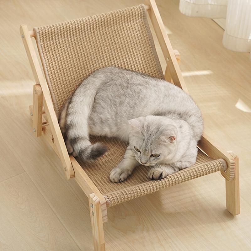 Sisal Cat Scratcher Bed For Indoor Cats Hammock for Scratching Pad Cat Chair Nartural Sisal Scratch Post Adjustable Removable