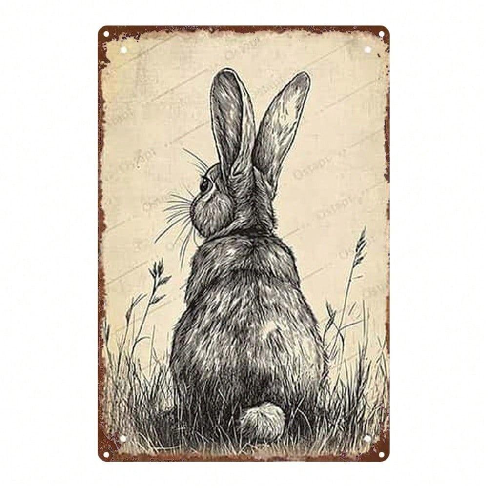 Vintage Metal Wall Art Rabbit Country Kitchen Decor