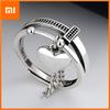 BF CLUB 925 Sterling Rings for Women Simple Geometric Handmade Irregular Retro Heart Tassel Ring Allergy For Birthday Gift