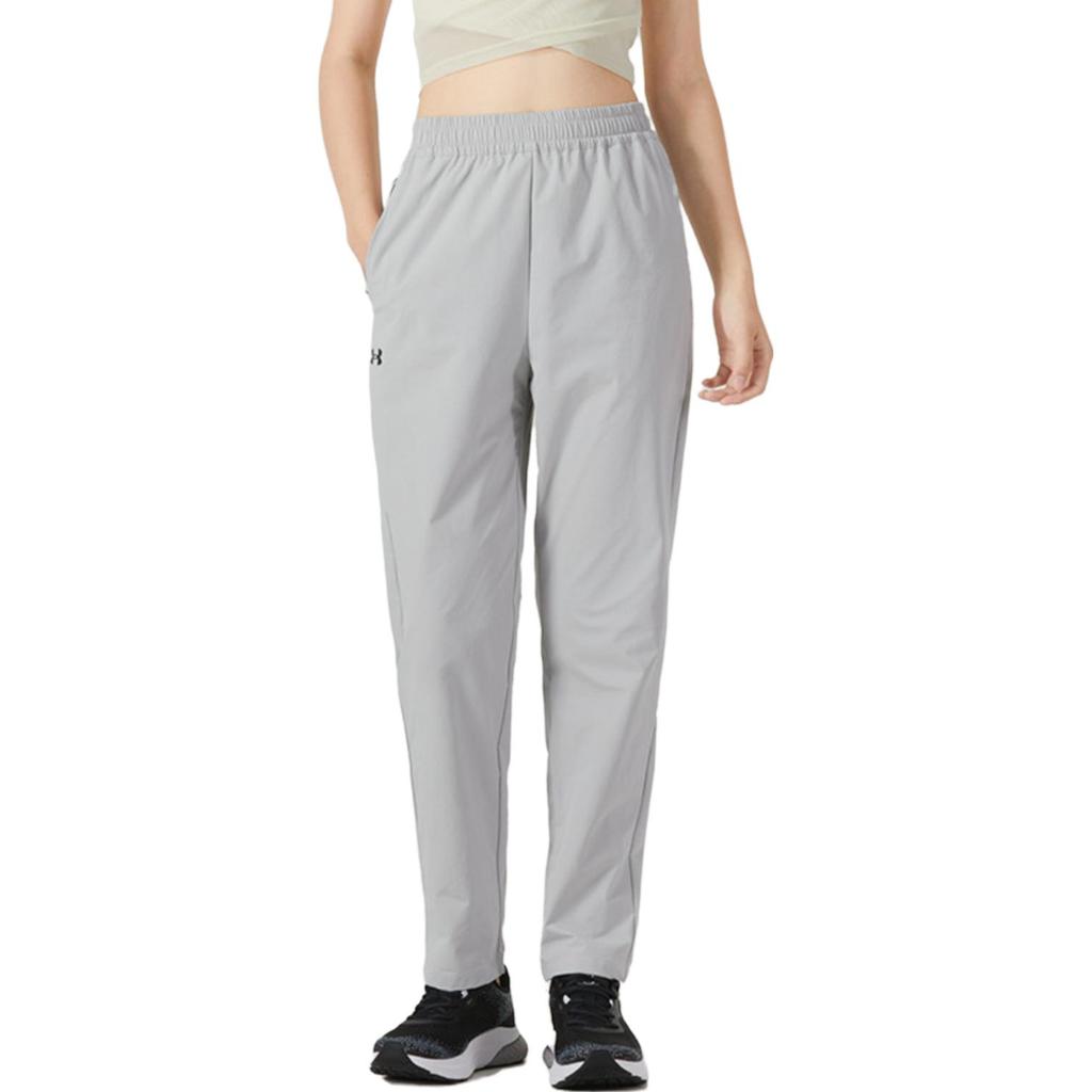 Under Armour Solid Color Straight Leg Casual Pants Women Bottoms Light-Gray 23600702-009