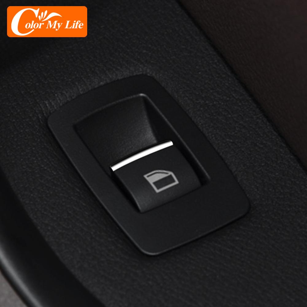 Autocolant de ornament pentru butonul de ridicare a geamurilor auto pentru BMW Seria 1 2 3 4 5 7 X1 X2 X3 X4 F20 F30 F34 F01 E84 F48 F25 F26