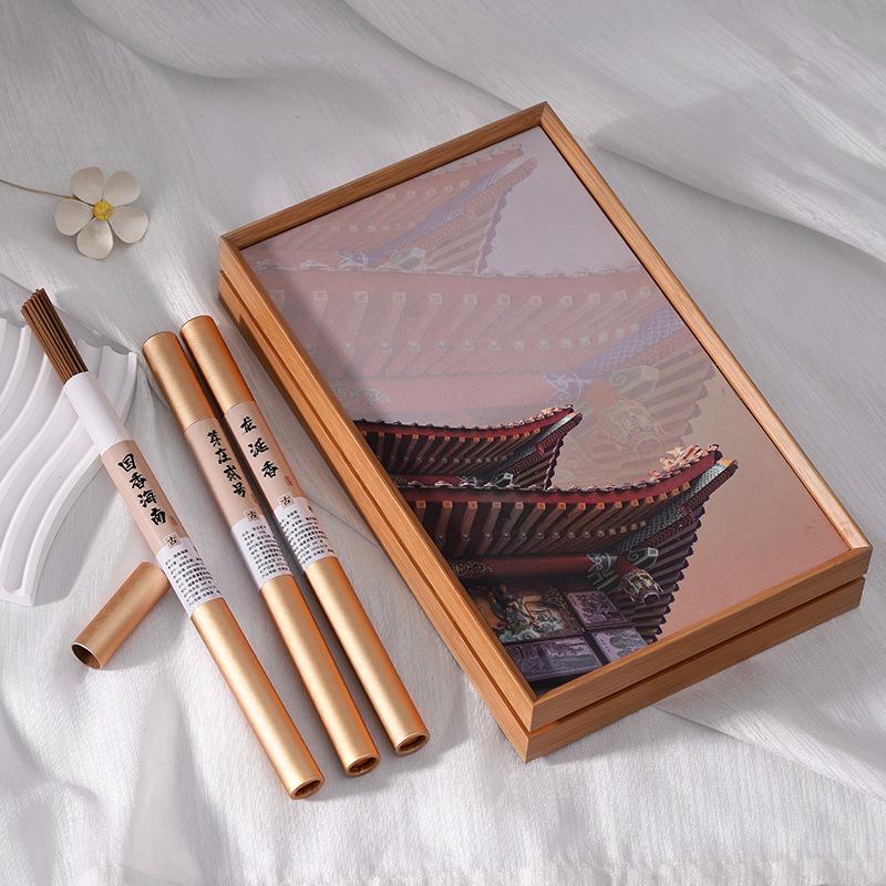 Agarwood & Sandalwood Sweet Dream Incense Sticks Gift Box - Chinese Style with Goose Pear Tent Design. 5A Agarwood + 5A Goose Pear + 5A Indian Sandalwood