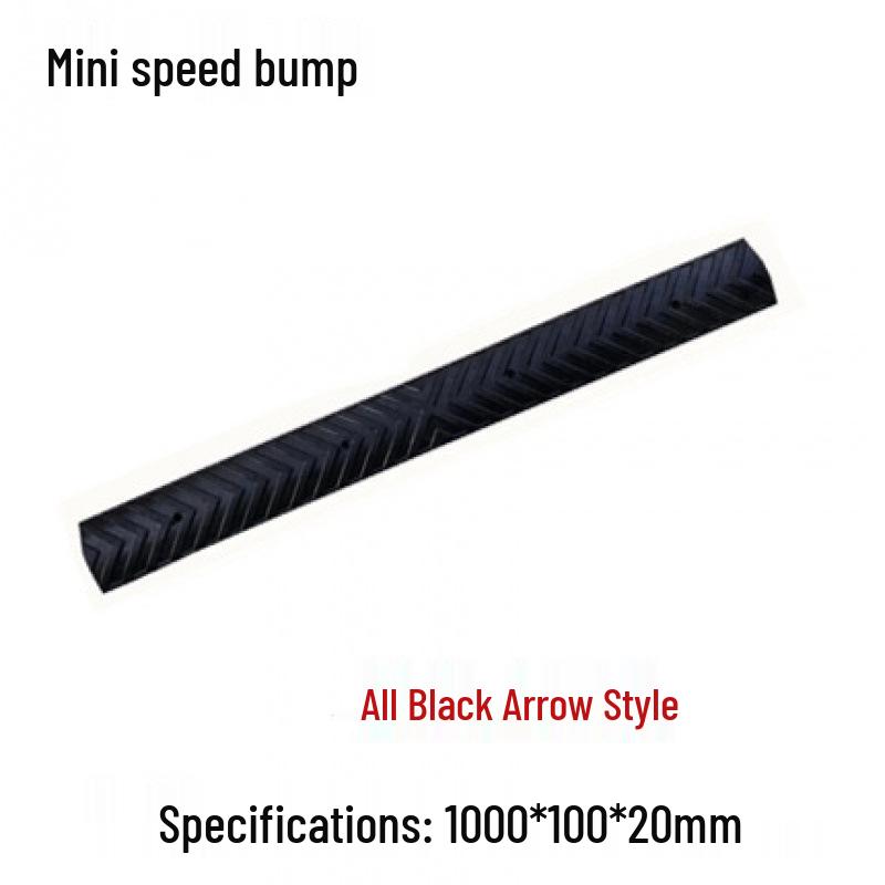 2cm High Mini Rubber Speed Bump and Bicycle Buffer with Yellow-Black Stripes for Parking Space Division