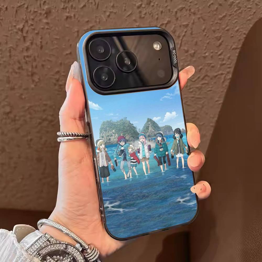 Y-Yuru C-Camp Anime Phone Case For iPhone 17,16,15,14,13,12,11,Pro Max,Plus Candy Silver Cover