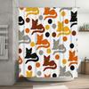 Bathroom Curtain Cats Print Shower Curtain Waterproof Home Decor Polyester Fabric Size Customizable Perfect Gift For Cat Lovers