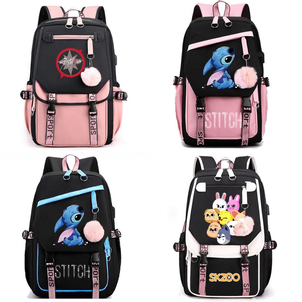 Mochila de Viaje Stray Kids Con Puerto de Carga USB Para la Escuela y el Trayecto