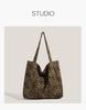 Leopard Print Canvas Shoulder Bag for Women - 2025 Trendy Large Capacity Tote