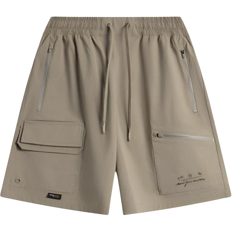 Li-Ning Solid Color Sports Simple Lace-Up Versatile Comfortable Casual Shorts Men Shorts AKSV027-4