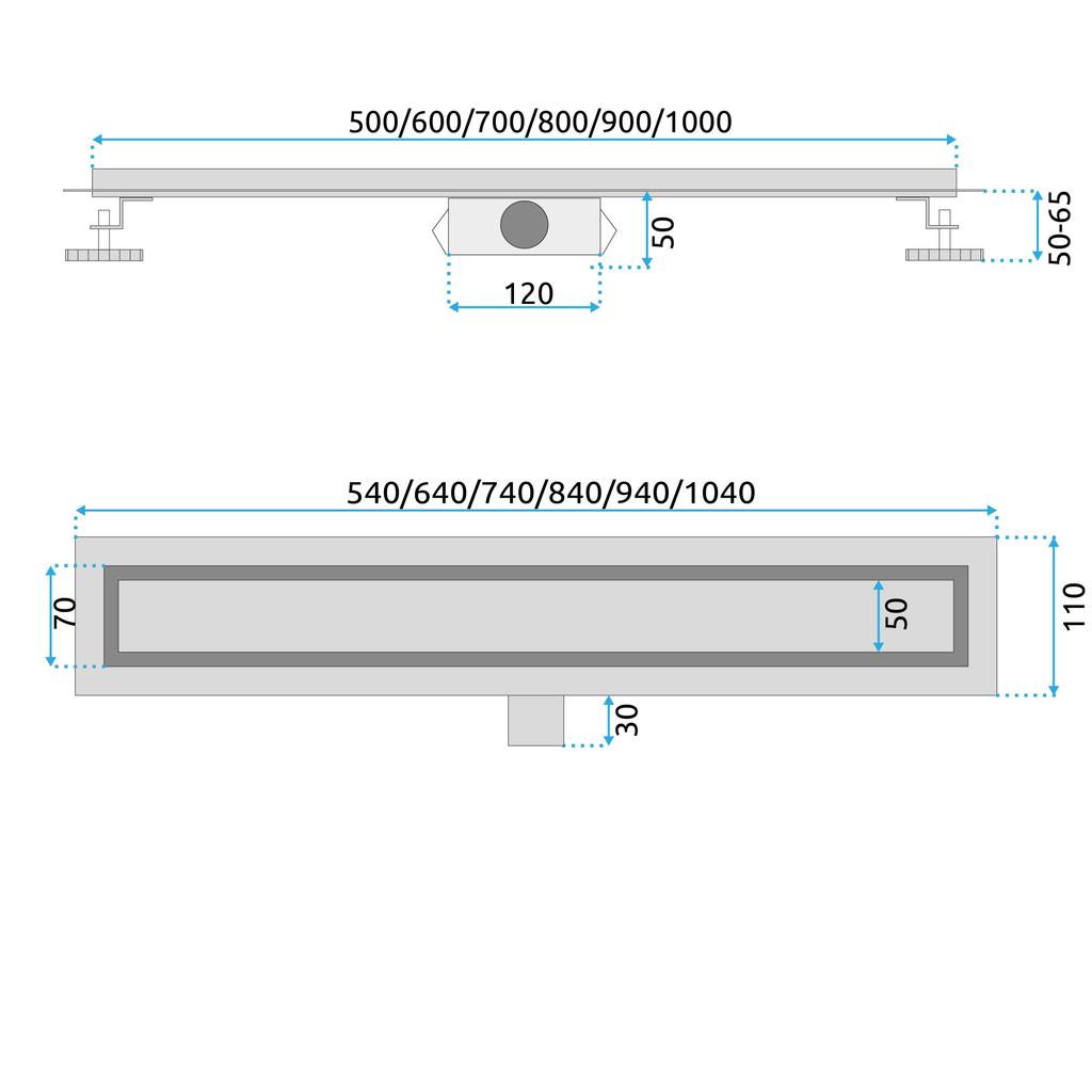 Odpływ neox czarny 500 sku rea-g6600