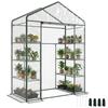 Garden Greenhouse 8 Shelves Transparent PVC Cover Roll-Up Door 143 X 73 X 195 Cm - Transparent