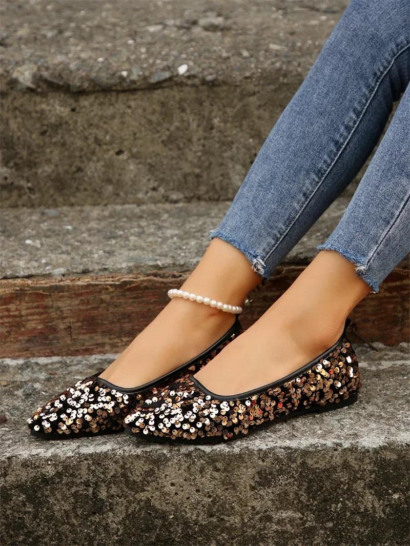 

Весна и осень 2024 года. Новые модные удобные и повседневные туфли с неглубокой горловиной на плоской подошве, износостойкие женские туфли в тон 35