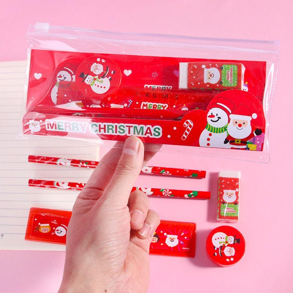 Riglă Set de Papetărie de Crăciun Blocnotes Cadouri de Papetărie de Crăciun Cadou Școlar