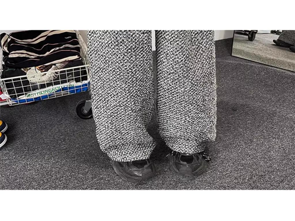 Męskie spodnie z wełny w stylu vintage, szare, z szerokimi nogawkami - styl retro amerykański