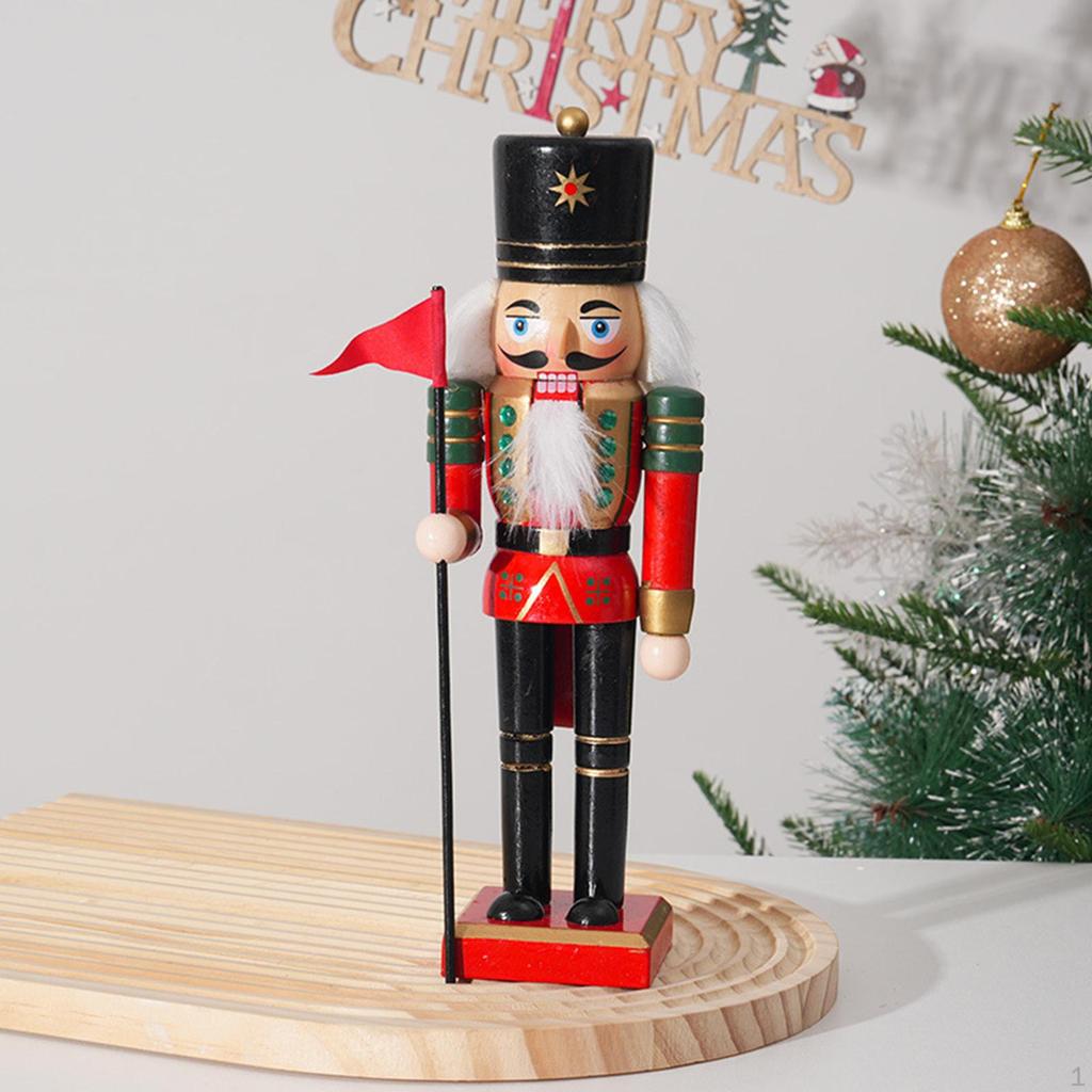 Christmas Decorative Nutcracker Figurine Seasonal Decor 25 Cm Crafts for Centerpiece